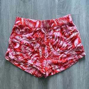 Rip Curl Tropical Red and Pink High Waist Linen Shorts